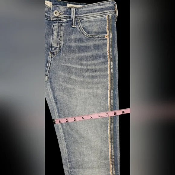 Anthropologie Pilcro Side Stripe Slim Boyfriend Jeans Light Mid Rise Sz 25/0 - Picture 12 of 13